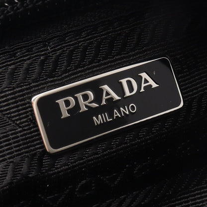 PRADA Re-Nylon Leather Pouch Black