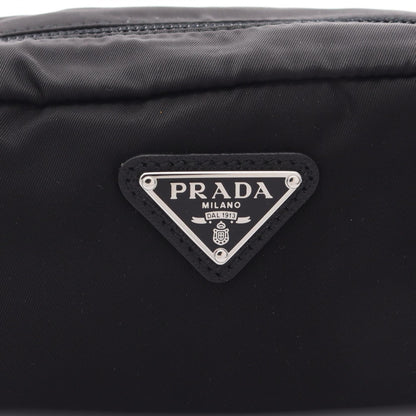 PRADA Re-Nylon Leather Pouch Black