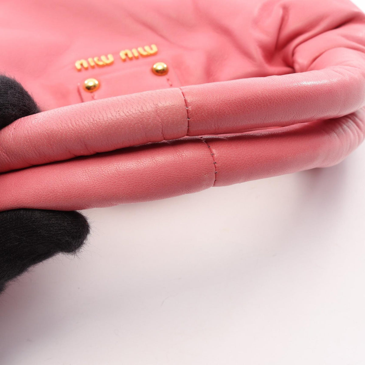 Miu Miu Pink Leather Handle Bag