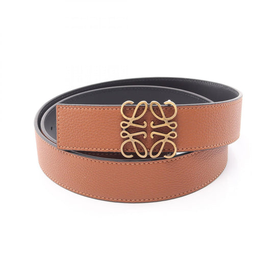LOEWE Anagram Reversible Leather Belt Antique Gold Size 100