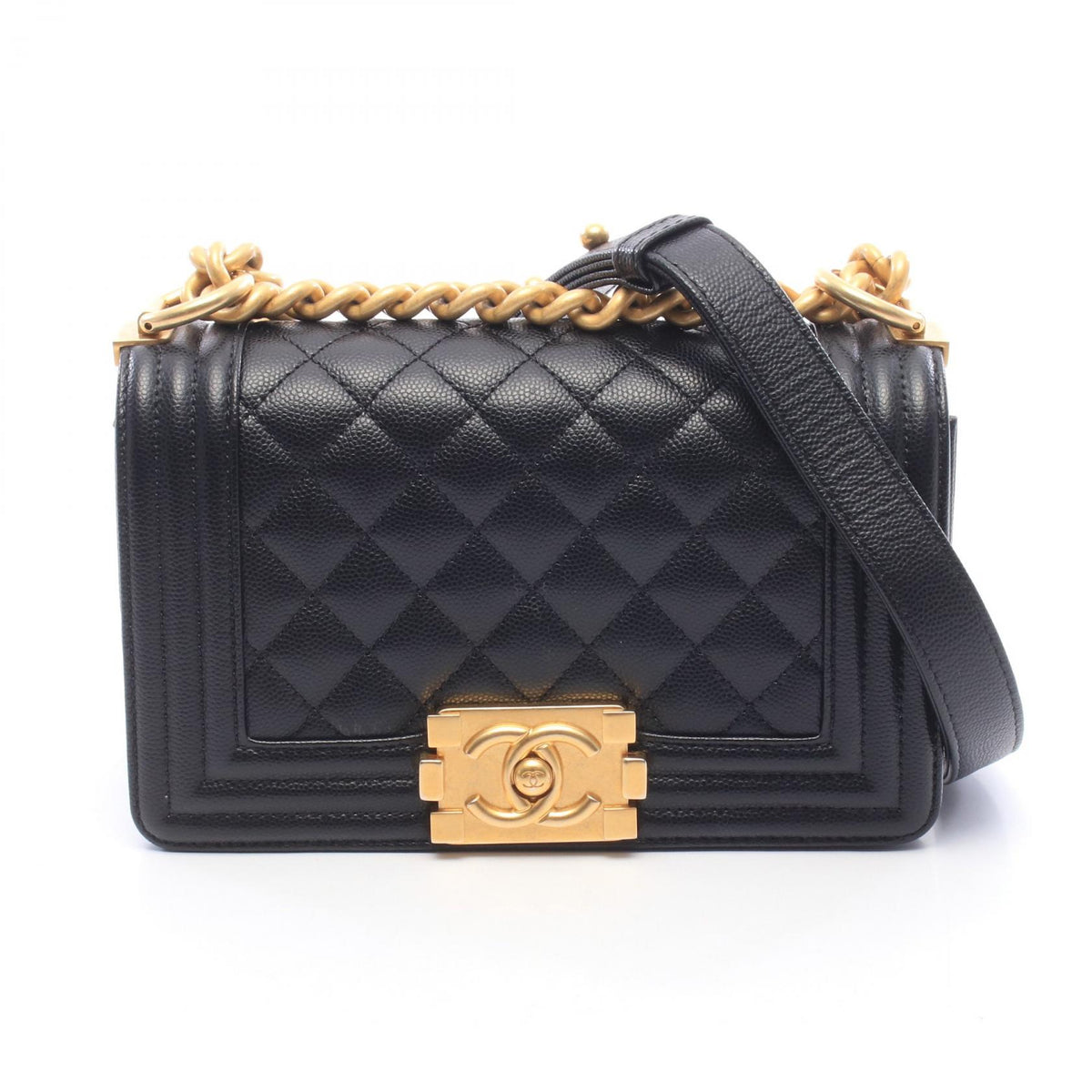 CHANEL Boy Chanel Small Caviar Bag Black