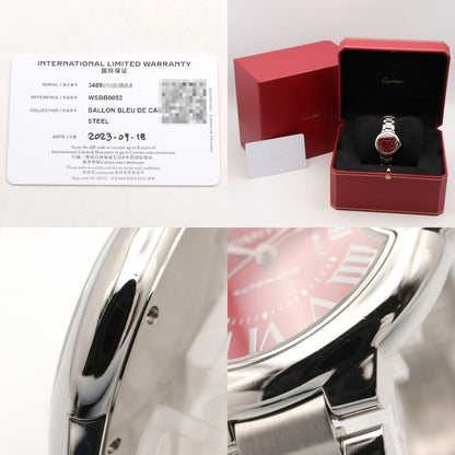 CARTIER Ballon Bleu 33mm SS Red Dial Watch