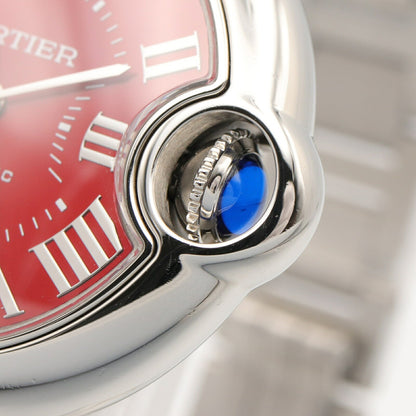 CARTIER Ballon Bleu 33mm SS Red Dial Watch
