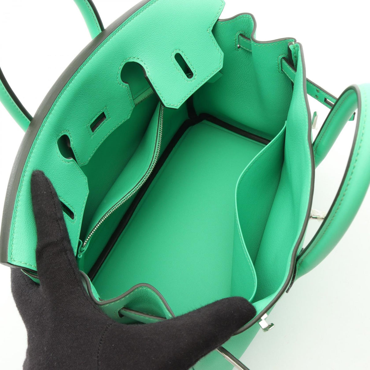 HERMES Birkin 25 Vert Comic Handle Bag
