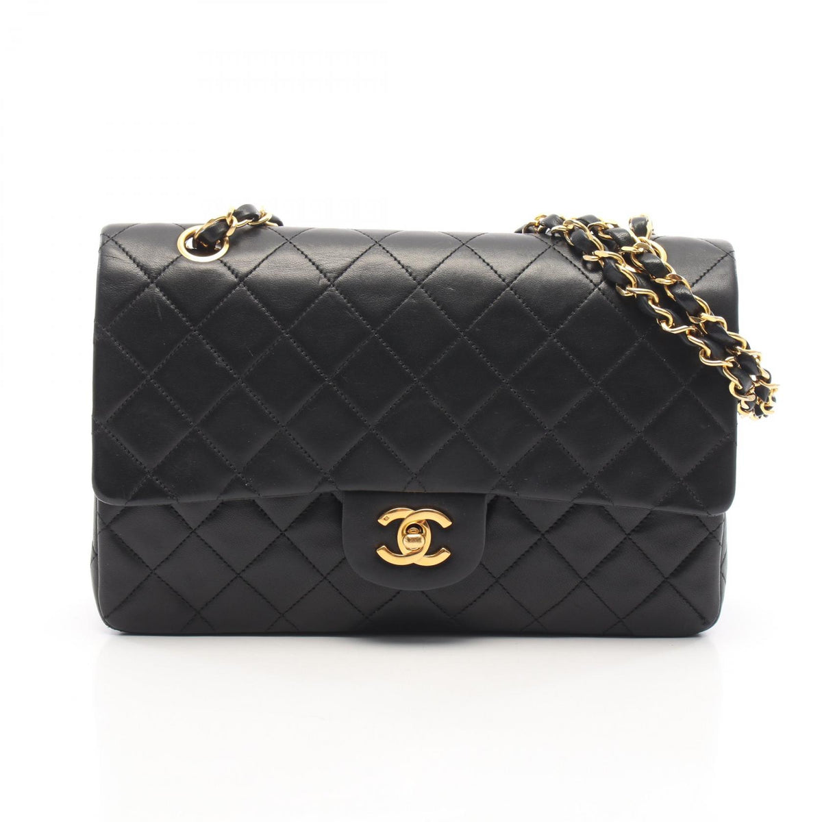 CHANEL Matelassé Double Flap Bag Black