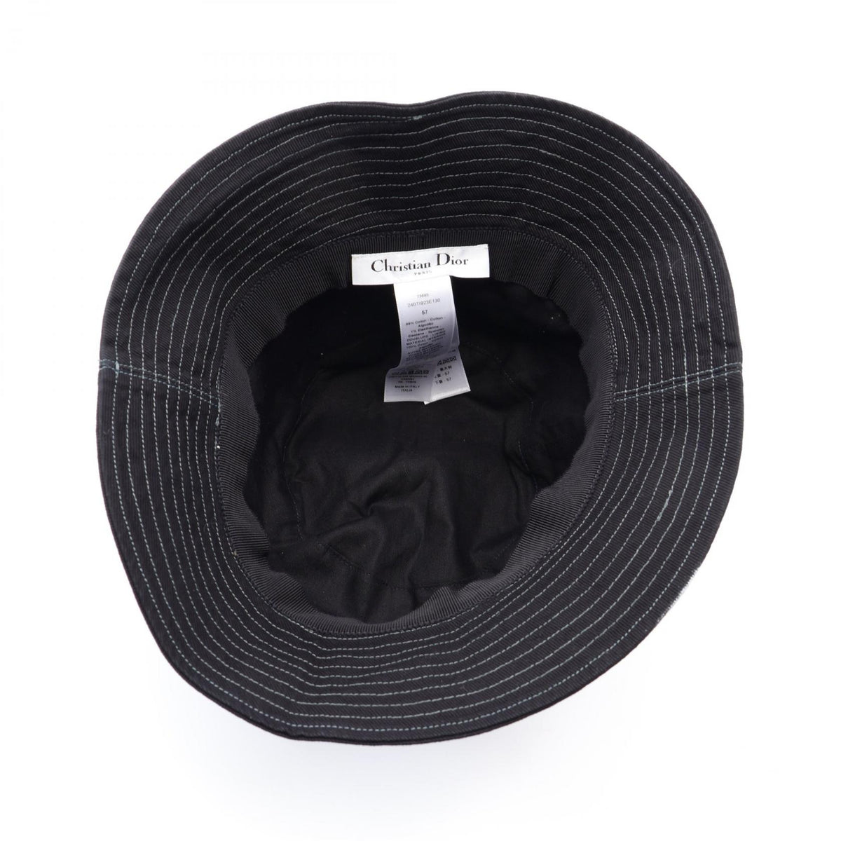 Dior Black Cotton Bob Bucket Hat Size 57