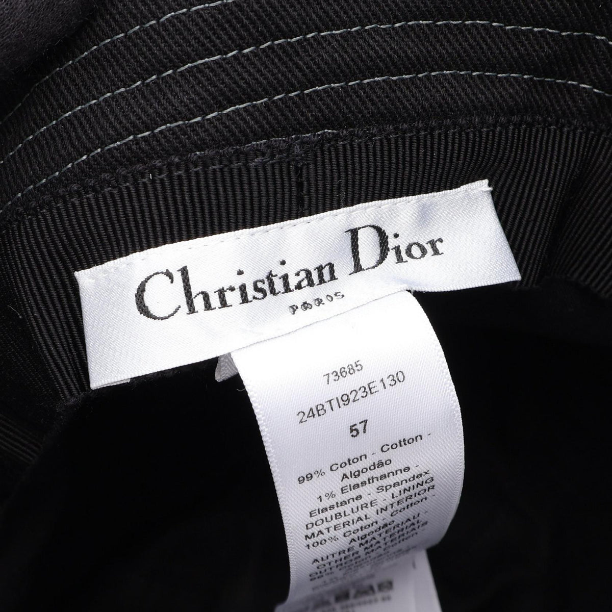 Dior Black Cotton Bob Bucket Hat Size 57