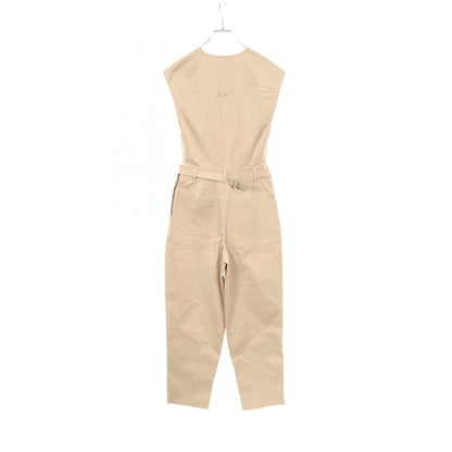 HERMES Sleeveless Cotton Jumpsuit Beige Size 36