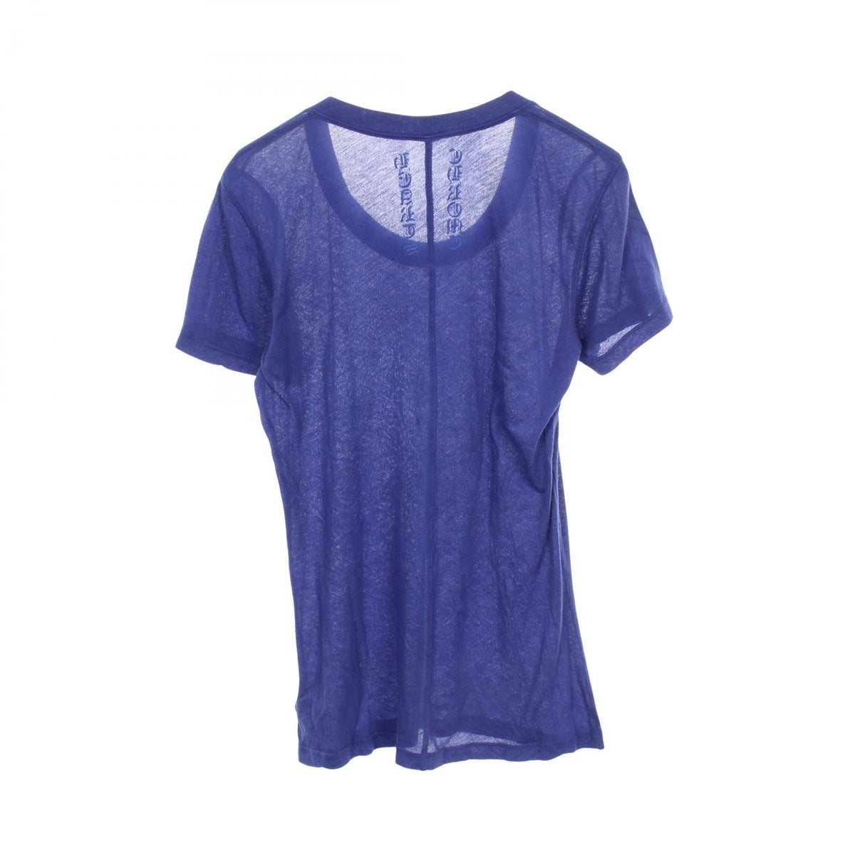 CHROME HEARTS Blue Vertical Logo Cotton T-Shirt Size S