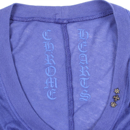 CHROME HEARTS Blue Vertical Logo Cotton T-Shirt Size S