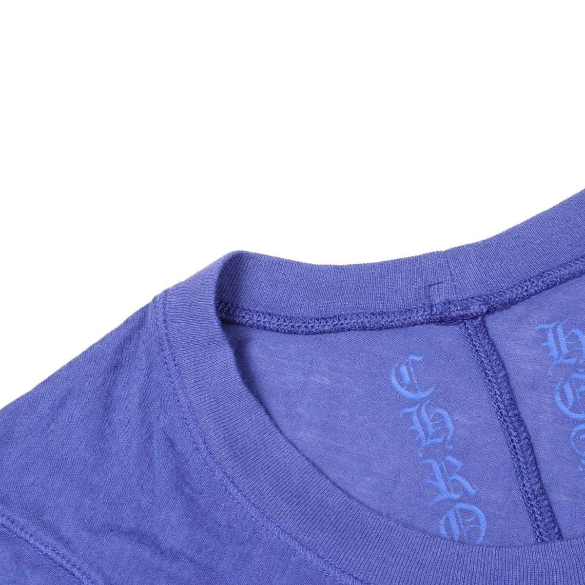 CHROME HEARTS Blue Vertical Logo Cotton T-Shirt Size S