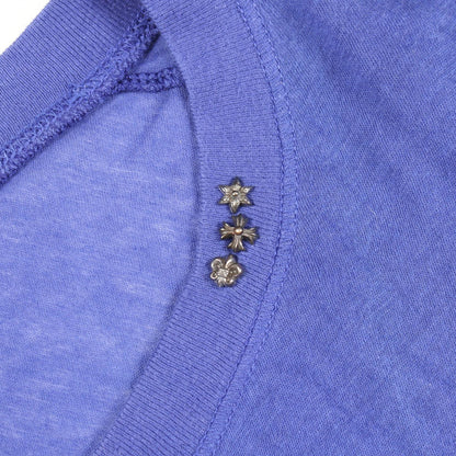 CHROME HEARTS Blue Vertical Logo Cotton T-Shirt Size S