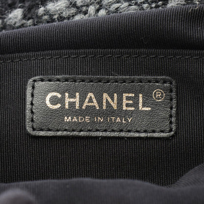 CHANEL Coco Mark Black Wool Backpack
