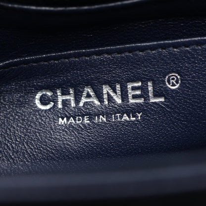 CHANEL Chevron V-Stitch Mini Caviar Navy Shoulder Bag