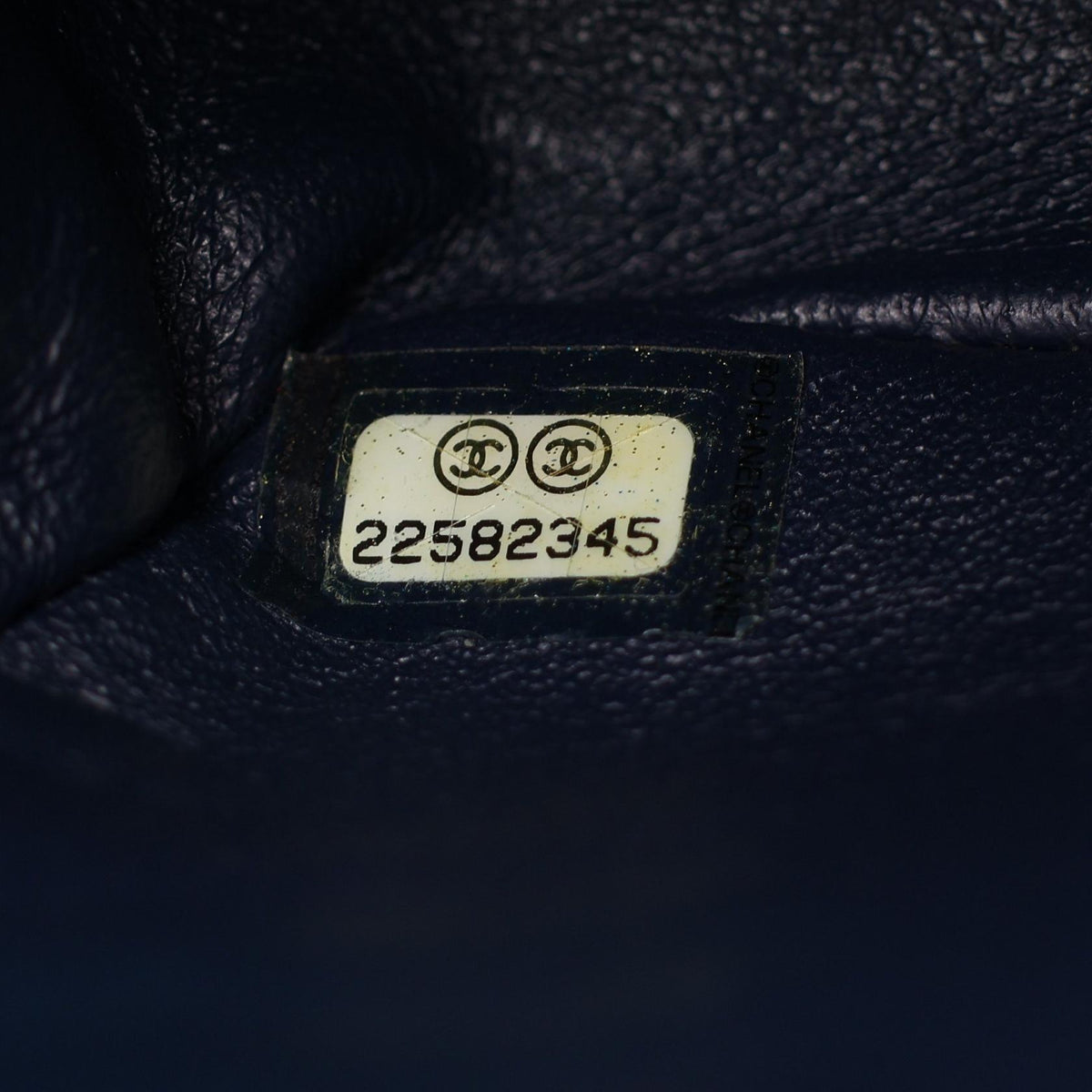 CHANEL Chevron V-Stitch Mini Caviar Navy Shoulder Bag