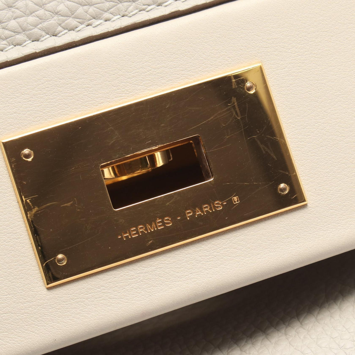 HERMES 24/24 35 Togo Leather Pearl Gray Handbag