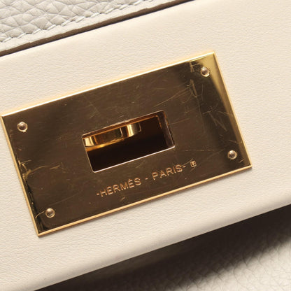 HERMES 24/24 35 Togo Leather Pearl Gray Handbag
