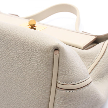 HERMES 24/24 35 Togo Leather Pearl Gray Handbag