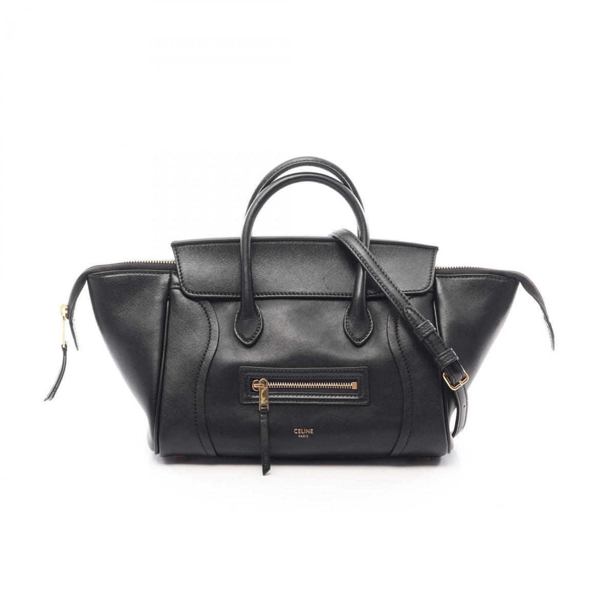 CELINE Black Leather Little 2WAY Handbag