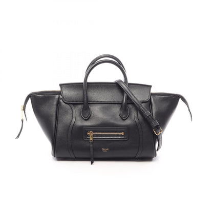 CELINE Black Leather Little 2WAY Handbag