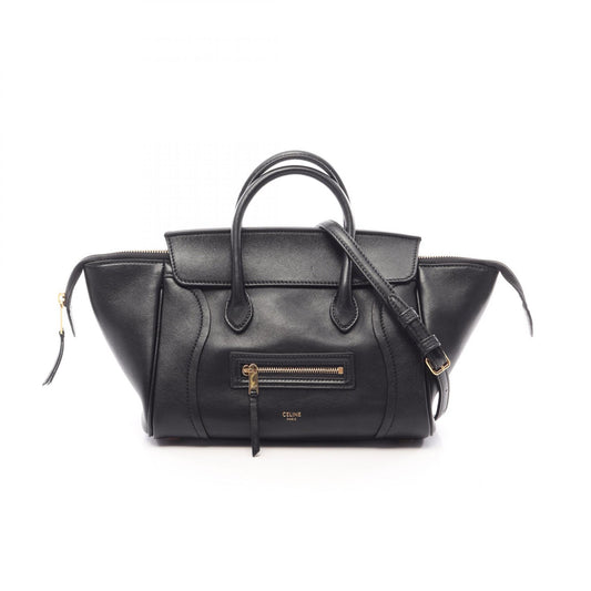 CELINE Black Leather Little 2WAY Handbag