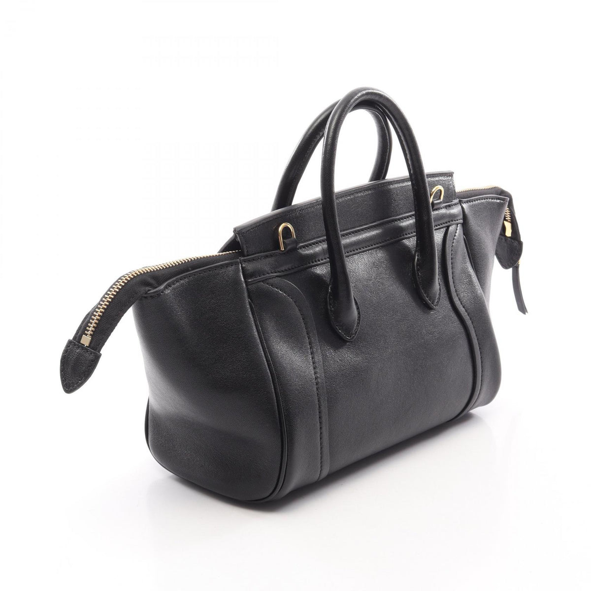 CELINE Black Leather Little 2WAY Handbag