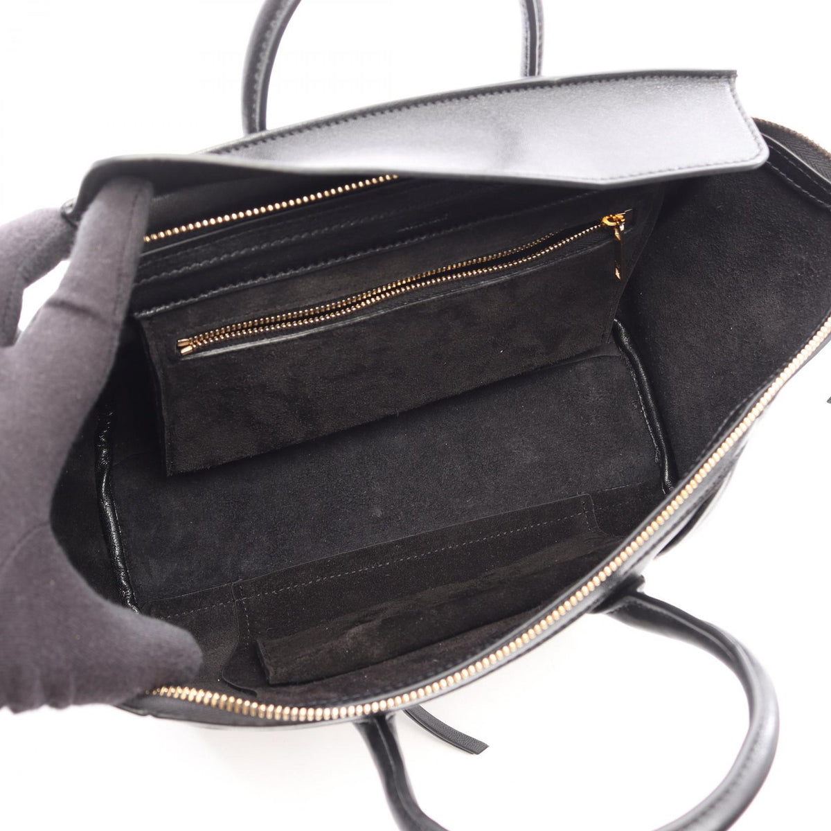 CELINE Black Leather Little 2WAY Handbag