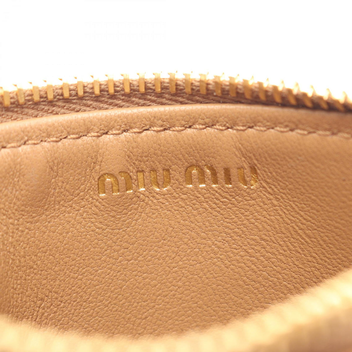 Miu Miu Matelasse Brown Leather Card Case