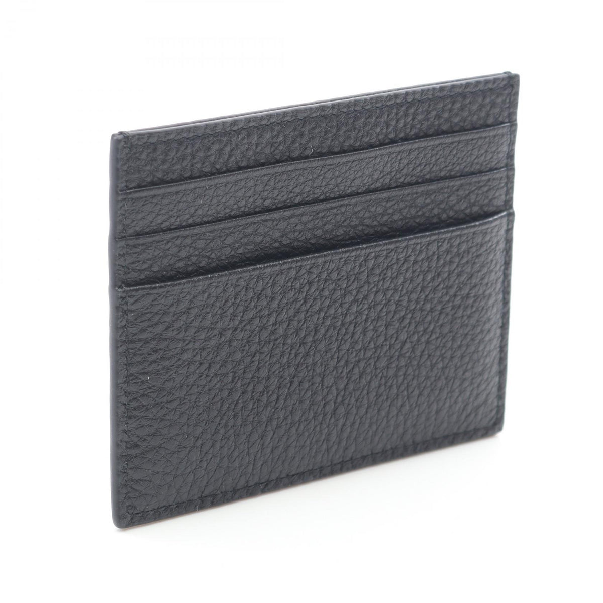 PRADA Vit. Daino Trian Leather Card Holder Black Card Case
