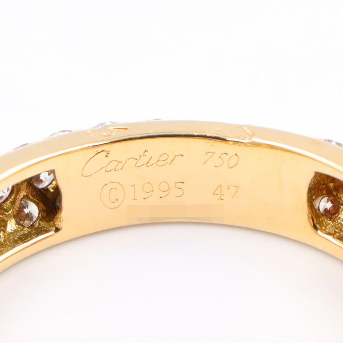 CARTIER Pave Diamond K18YG Ring Size JP 6.5