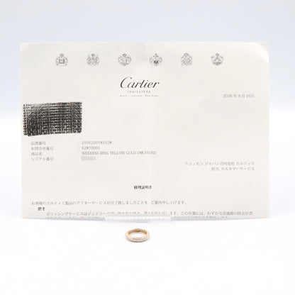 CARTIER Pave Diamond K18YG Ring Size JP 6.5