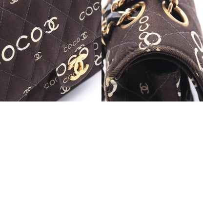 CHANEL Black Matelasse W Flap Shoulder Bag
