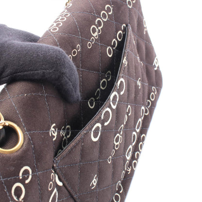 CHANEL Black Matelasse W Flap Shoulder Bag