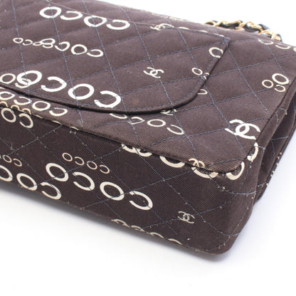 CHANEL Black Matelasse W Flap Shoulder Bag