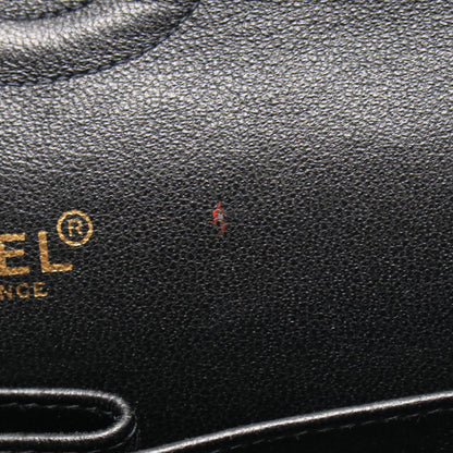CHANEL Black Matelasse W Flap Shoulder Bag
