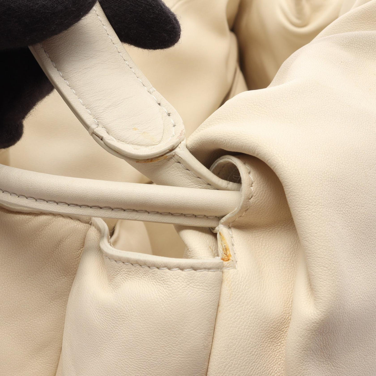 CELINE Pillow Bag Leather Bag White