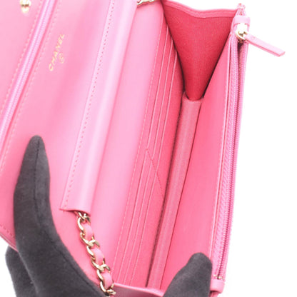 CHANEL Pink Chevron V-Stitch Shoulder Bag