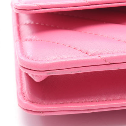 CHANEL Pink Chevron V-Stitch Shoulder Bag