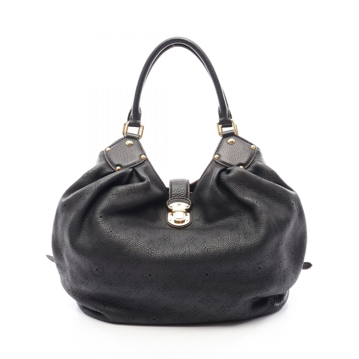 LOUIS VUITTON Mahina L Leather Bag Black