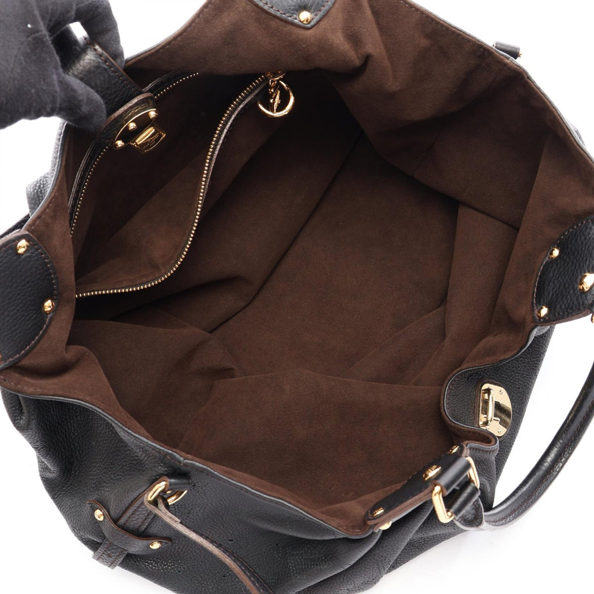 LOUIS VUITTON Mahina L Leather Bag Black