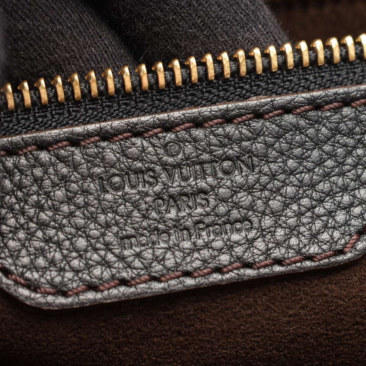 LOUIS VUITTON Mahina L Leather Bag Black