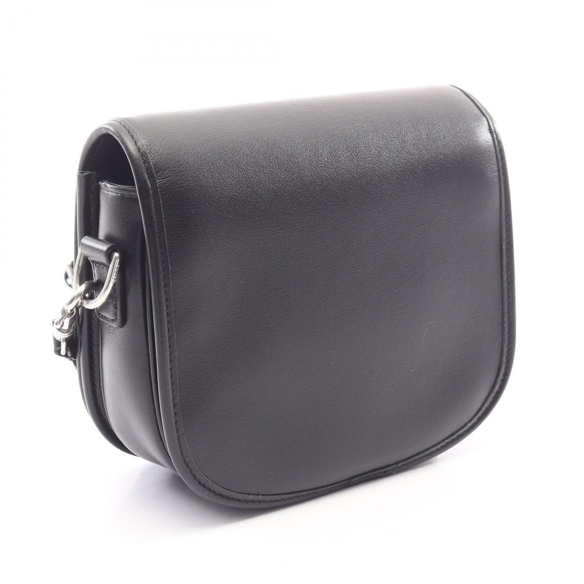 CELINE Besace Triomphe Leather Shoulder Bag Black