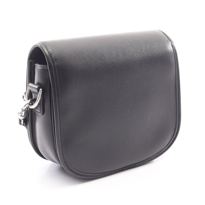 CELINE Besace Triomphe Leather Shoulder Bag Black