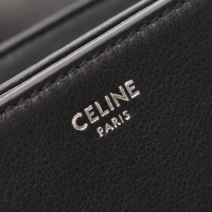 CELINE Besace Triomphe Leather Shoulder Bag Black
