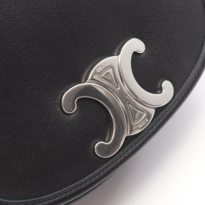 CELINE Besace Triomphe Leather Shoulder Bag Black