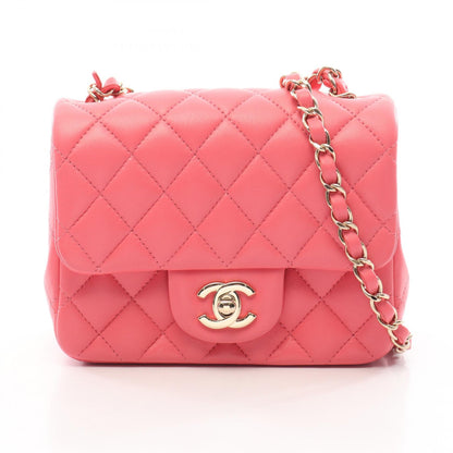 CHANEL Pink Lambskin Mini Shoulder Bag
