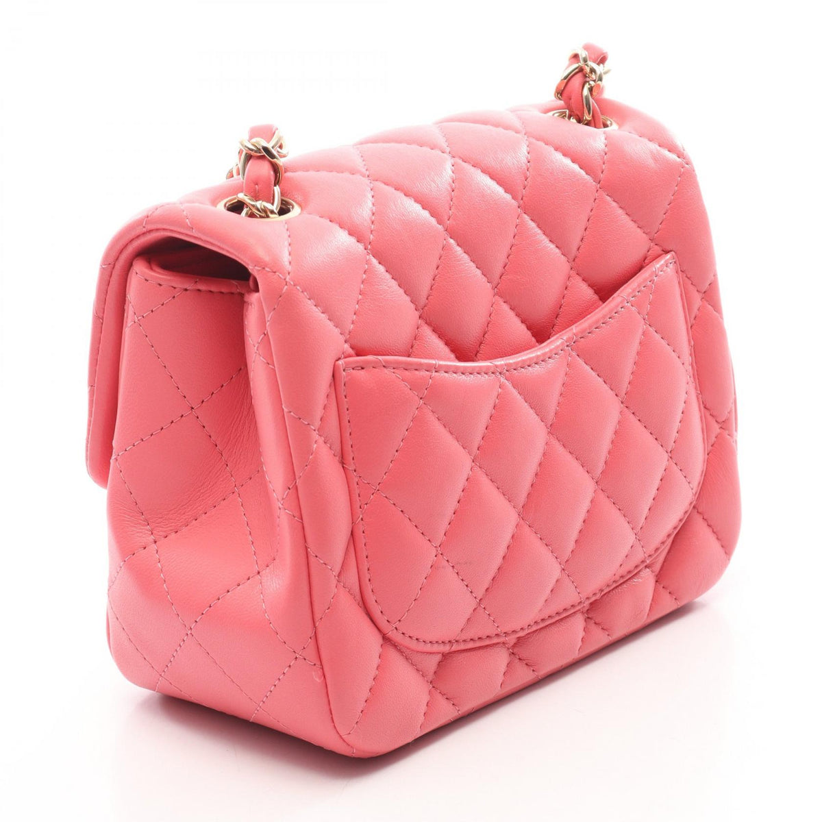 CHANEL Pink Lambskin Mini Shoulder Bag