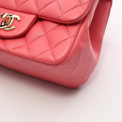 CHANEL Pink Lambskin Mini Shoulder Bag