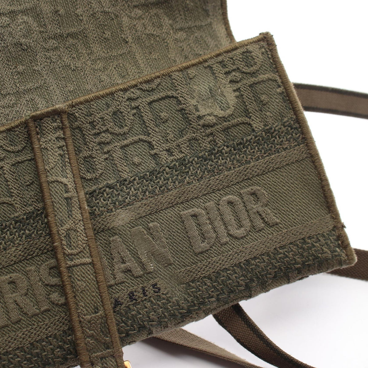 Dior Oblique Saddle Slim Leather Bag Green