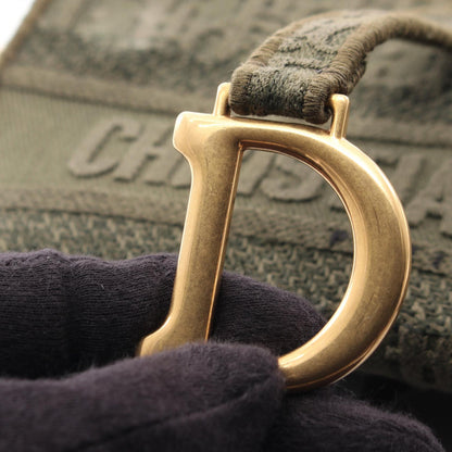 Dior Oblique Saddle Slim Leather Bag Green
